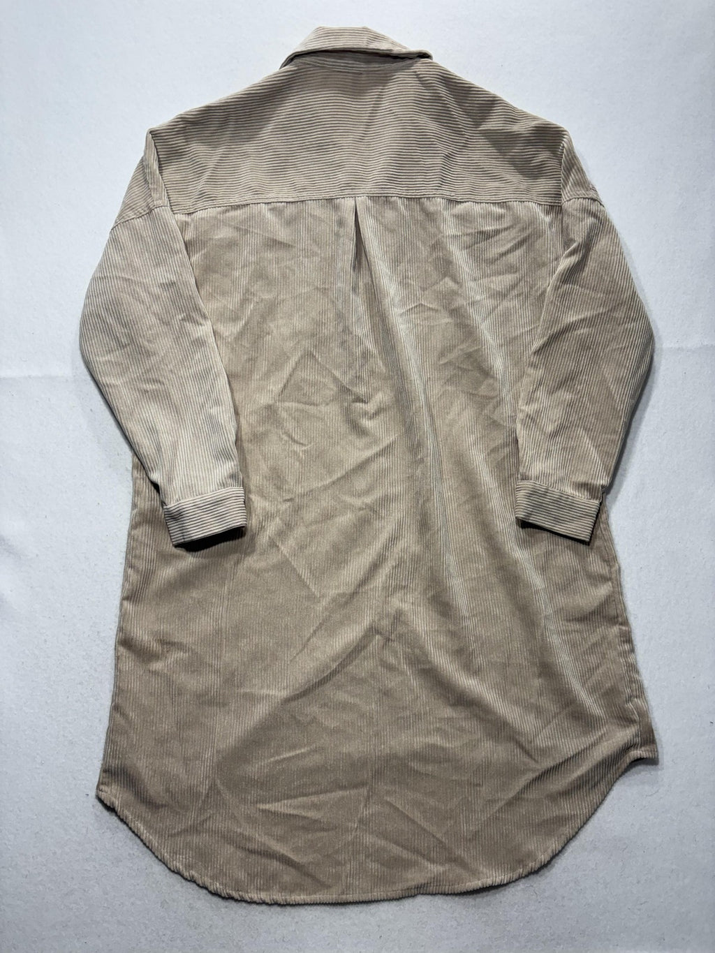 Live 4 Truth Shirt Dress Womens Medium Beige Corduroy Button Front Hi Low Hem