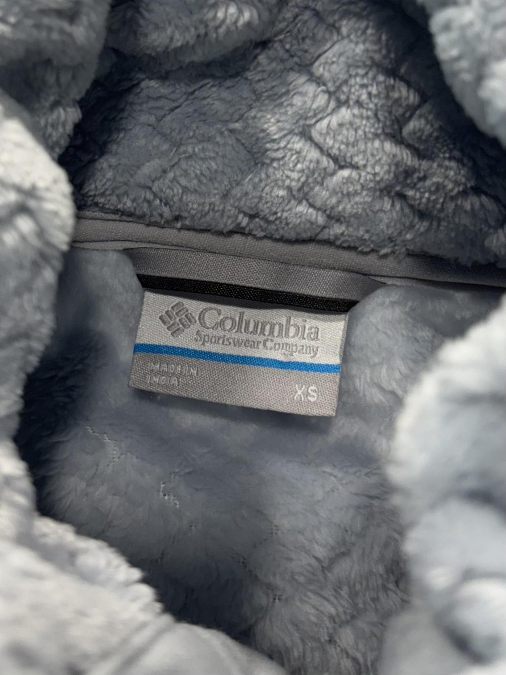 Columbia Jacket Womens XS Blue Plush Fleece Full Zip Stand Collar Pockets Soft