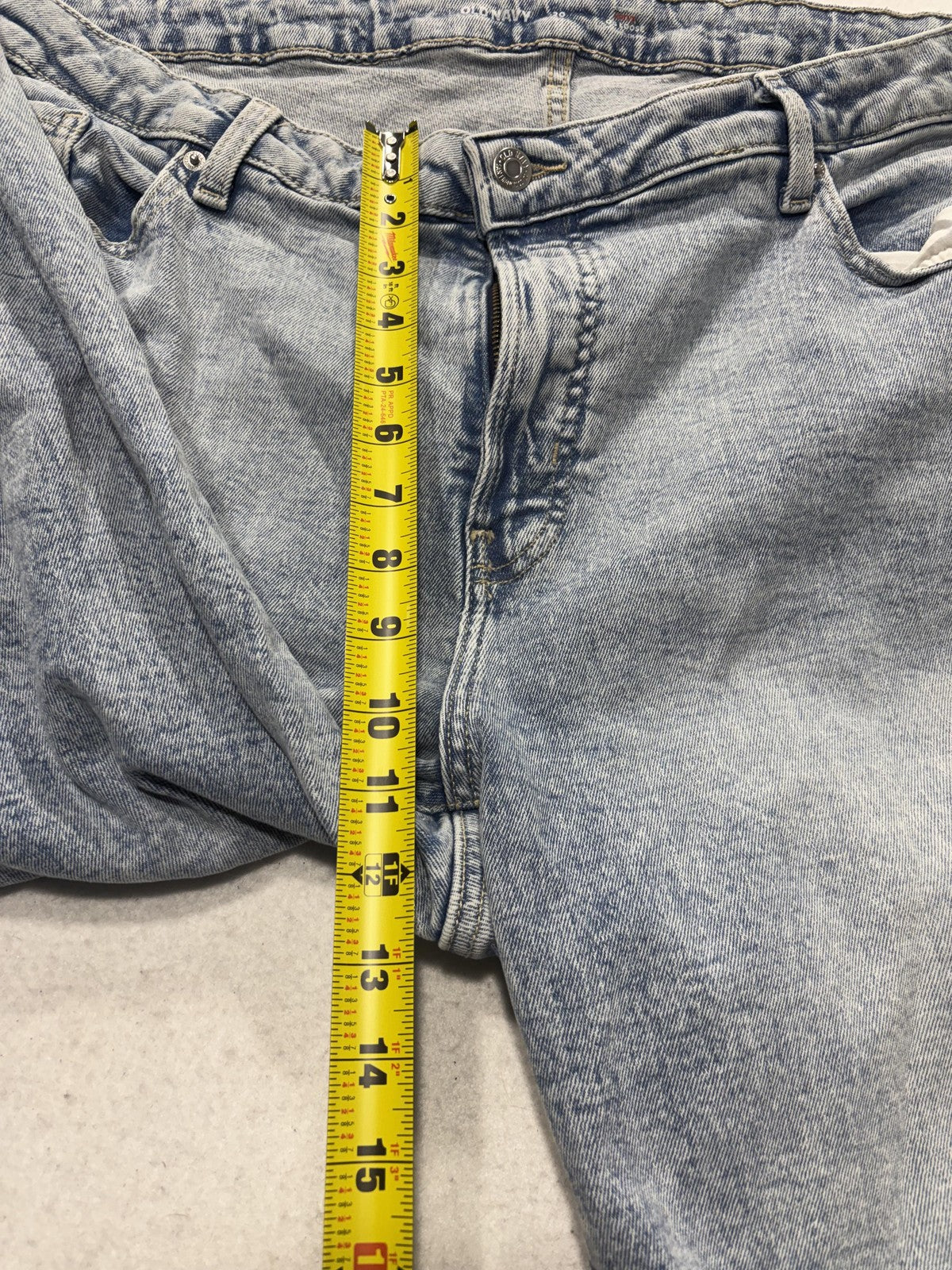 Old Navy Jeans Womens 20 Blue Light Wash High Rise Straight Crop Raw Hem 40x25.5