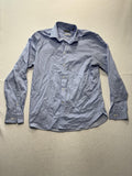 Michael Kors Dress Shirt Mens 40 Blue Geometric LS Slim Fit Airsoft Stretch
