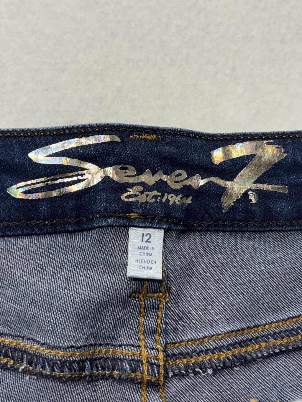 Seven7 Shorts Womens 12 Blue Weekend Short Bermuda Cuffed Denim Stretch 5 Pocket