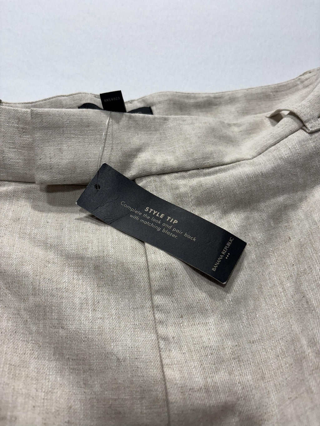Banana Republic Dress Pants Womens 14 Beige Linen Wide Leg High Rise Relaxed