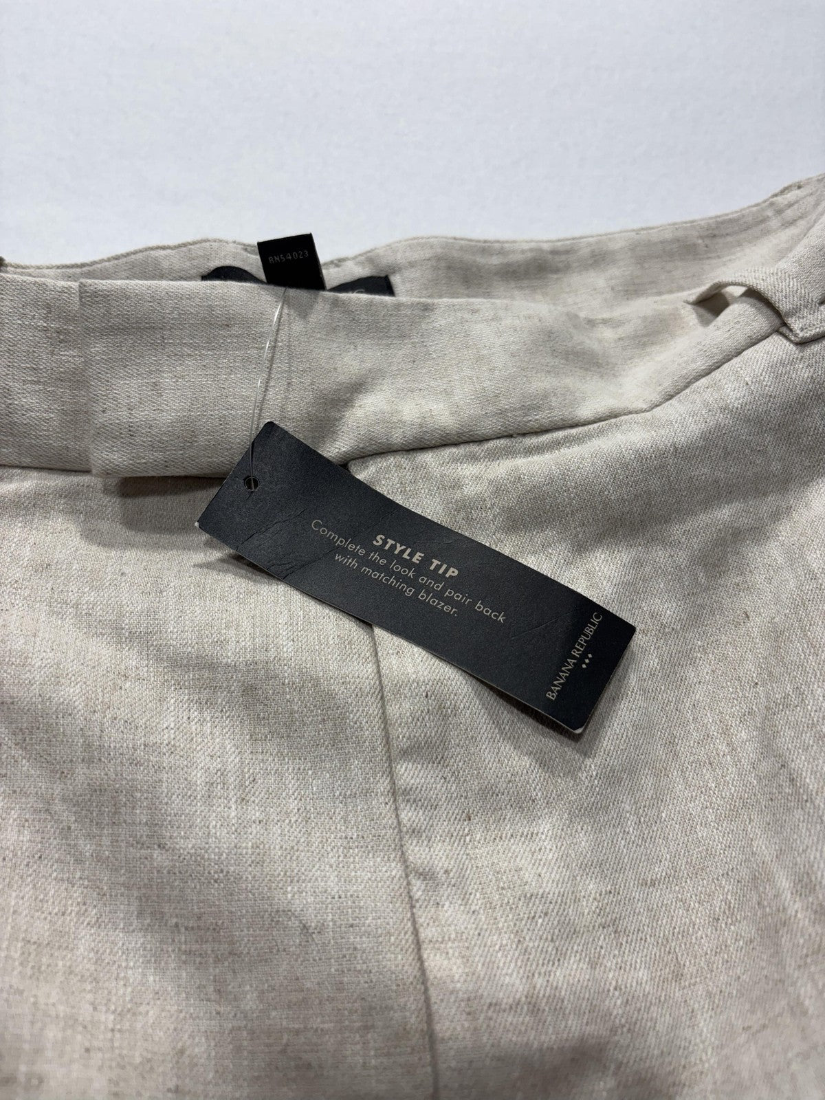 Banana Republic Dress Pants Womens 14 Beige Linen Wide Leg High Rise Relaxed