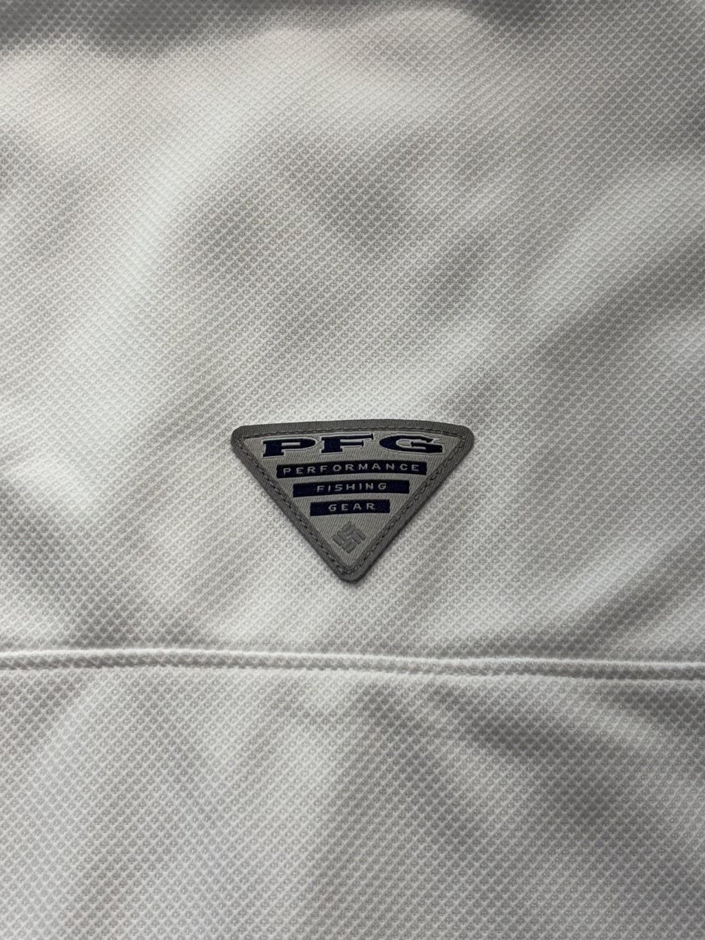 Columbia PFG Omni-Shade Polo Shirt Mens Medium White Fishing UV Protection