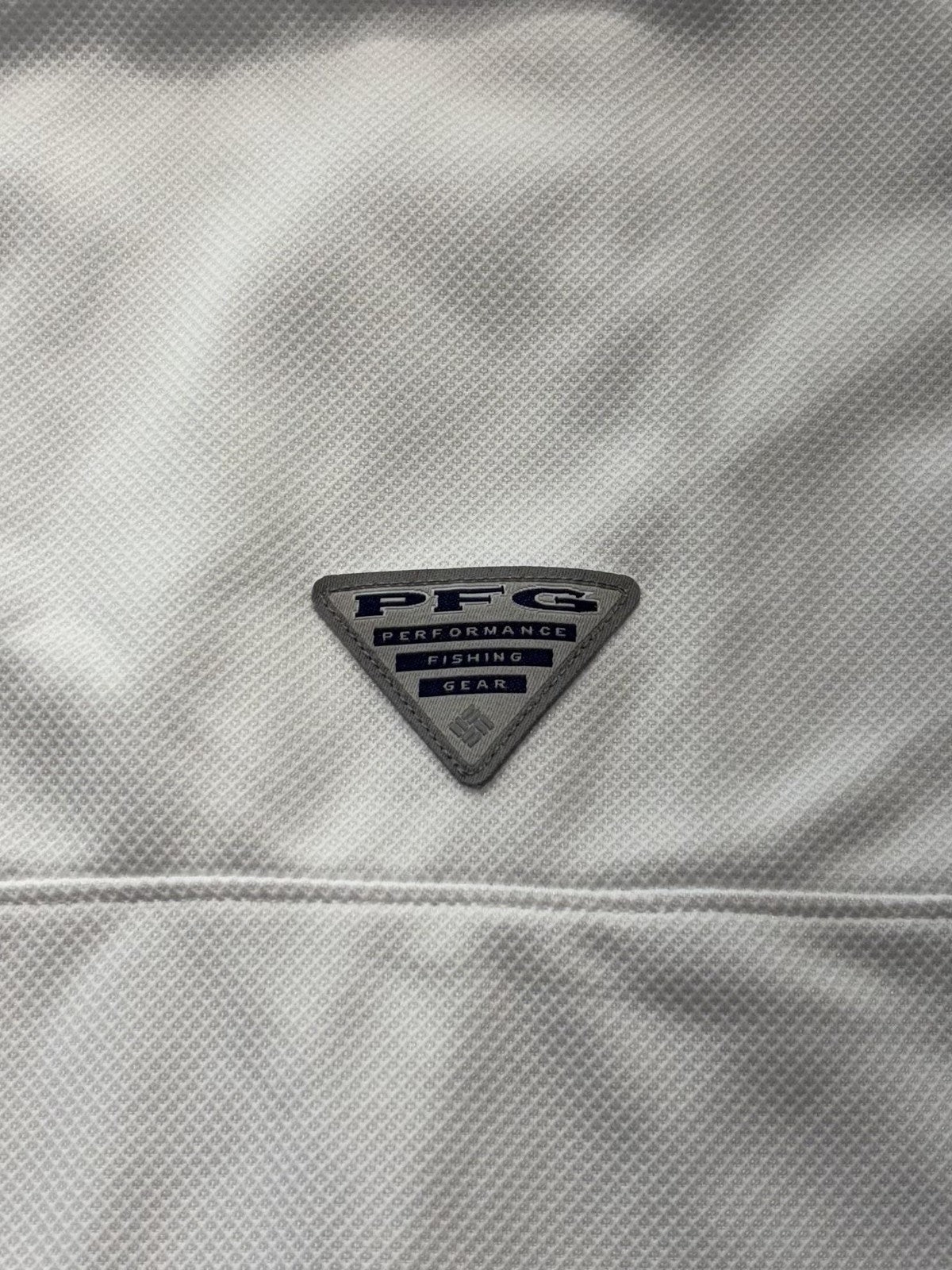 Columbia PFG Omni-Shade Polo Shirt Mens Medium White Fishing UV Protection