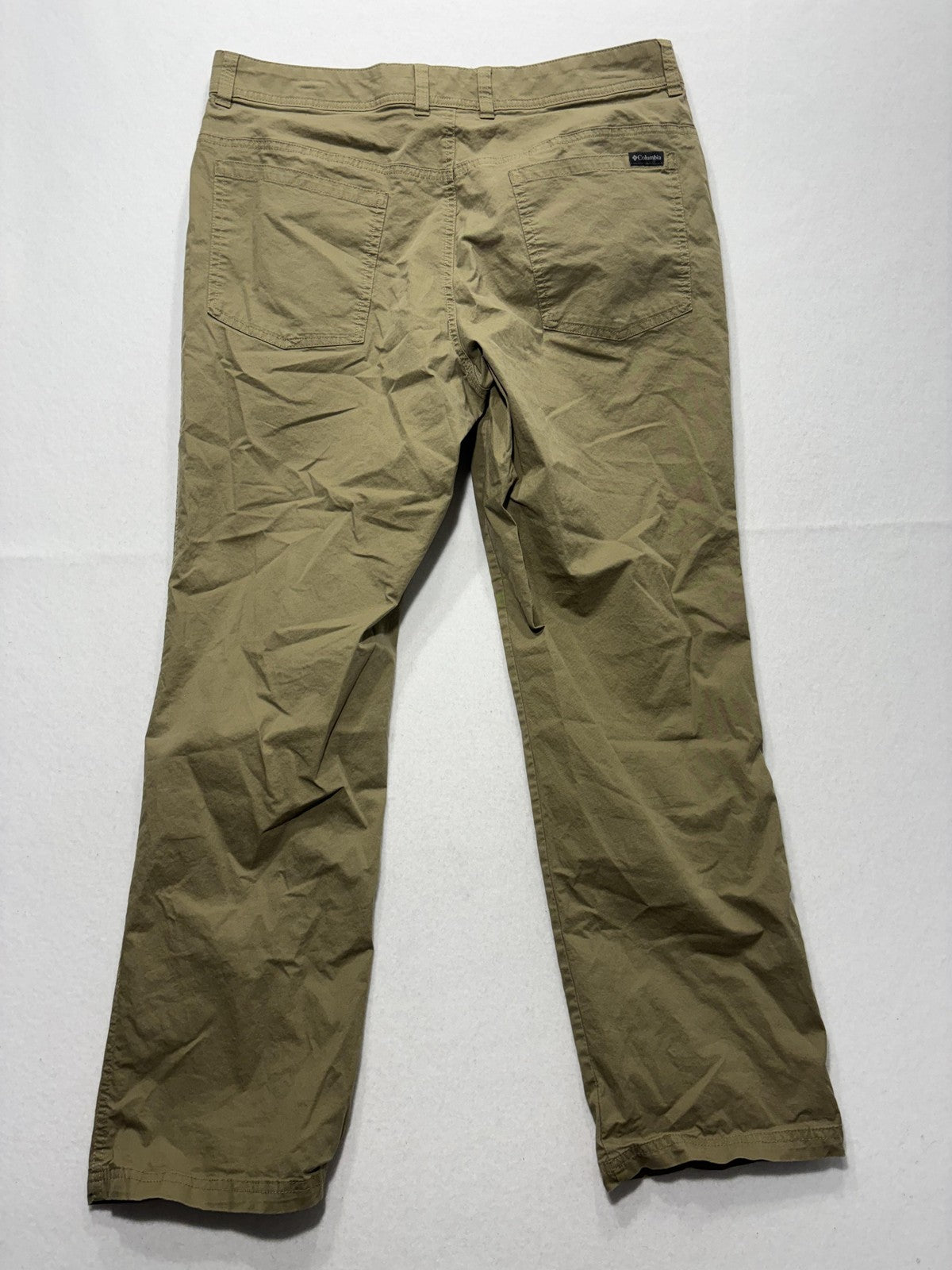 Columbia Khaki Pants Mens 34x30 Green Regular Fit Canvas Stretch Casual Outdoor