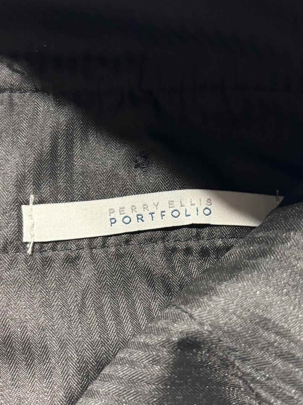 Perry Ellis Portfolio Dress Pants Mens 34x32 Gray Very Slim Travel Luxe Stretch