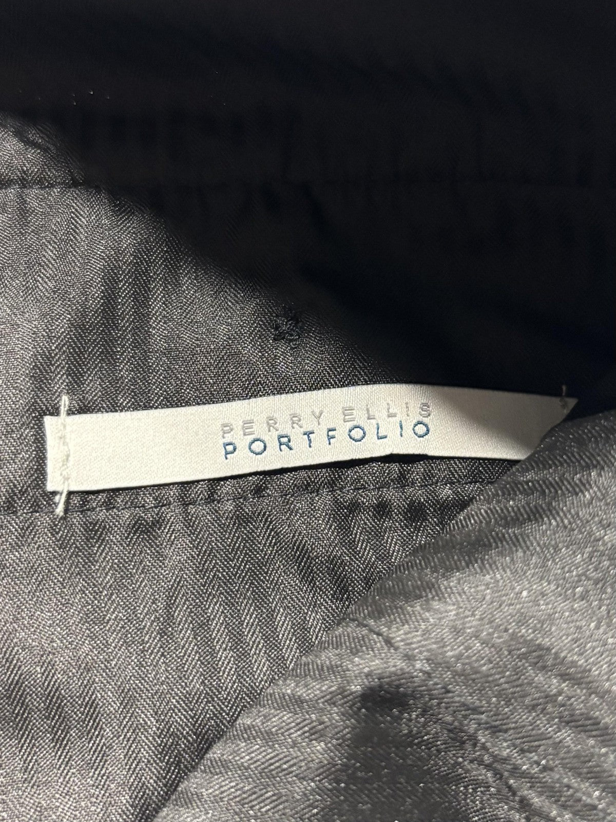 Perry Ellis Portfolio Dress Pants Mens 34x32 Gray Very Slim Travel Luxe Stretch