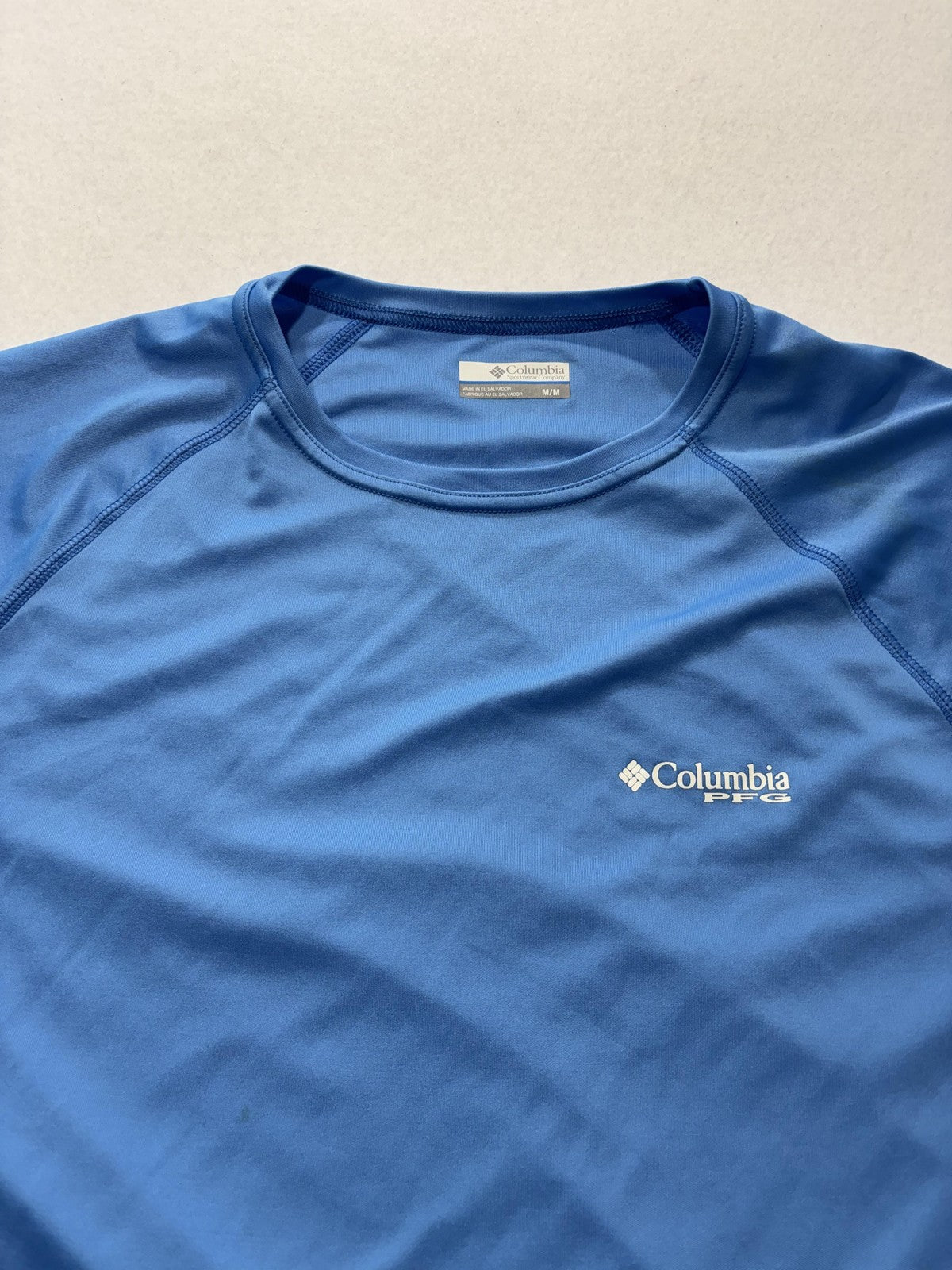 Columbia PFG Omni-Shade Shirt Mens Medium Blue Long Sleeve Fishing Lightweight