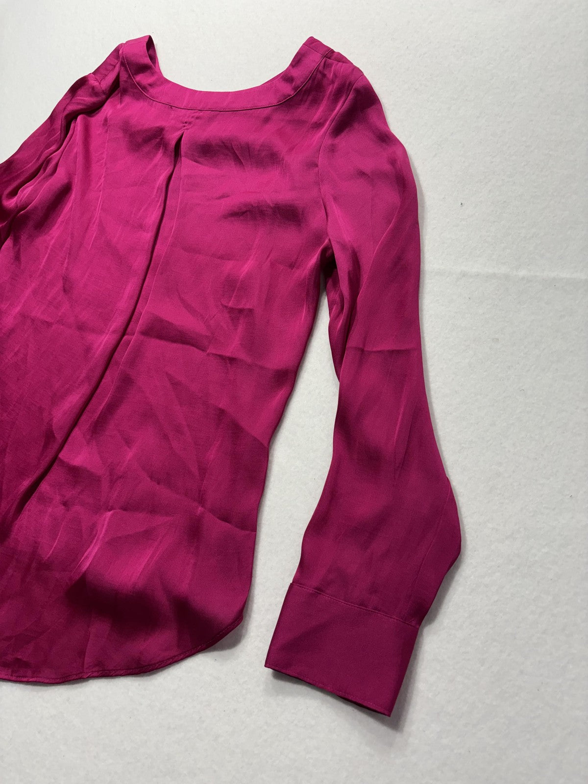 Banana Republic Top Womens S Pink Long Sleeve Scoop Neck Office Blouse