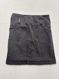Free People Skirt Womens 12 Gray Denim High Rise Zip Back Mini Stretch Casual