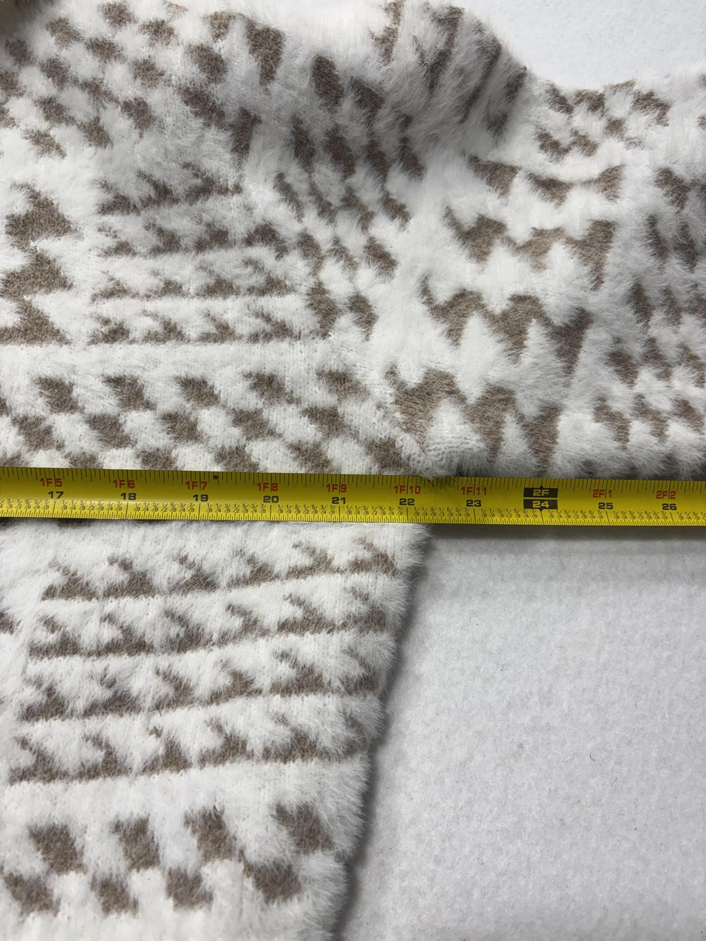 Marc New York Sweater Womens XL White Full Zip Mock Neck Geometric Pattern Knit
