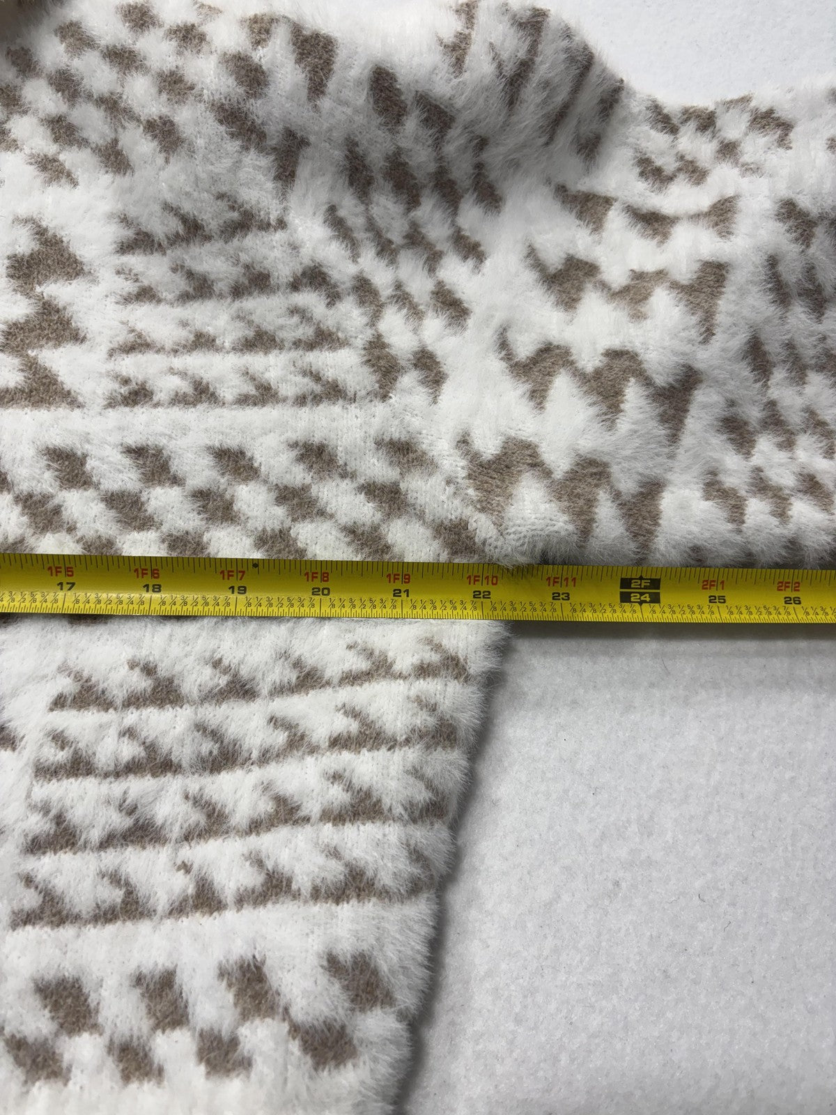 Marc New York Sweater Womens XL White Full Zip Mock Neck Geometric Pattern Knit