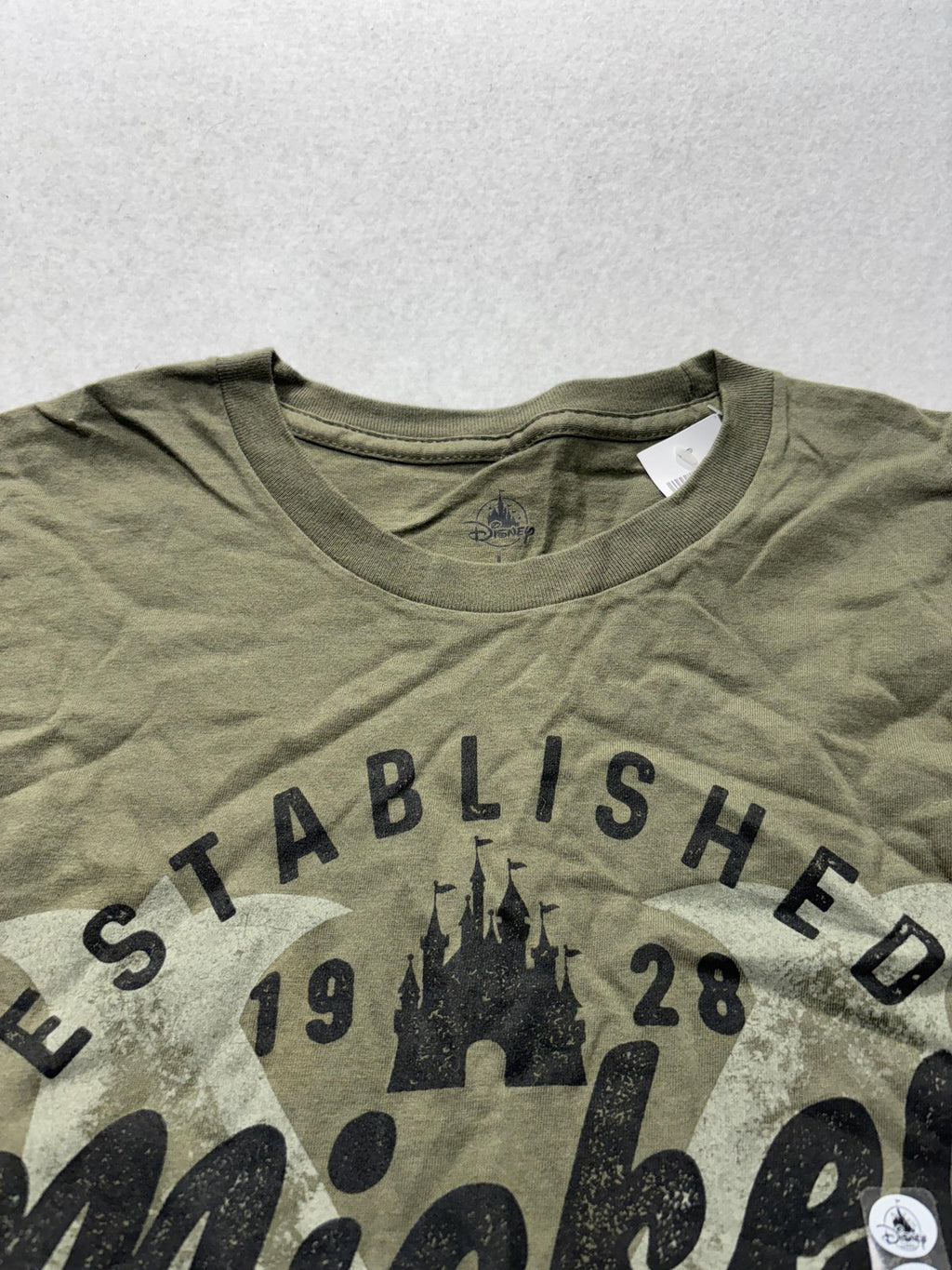 Disney Mens Mickey Mouse Established 1928 Graphic T-Shirt Green Large NWT