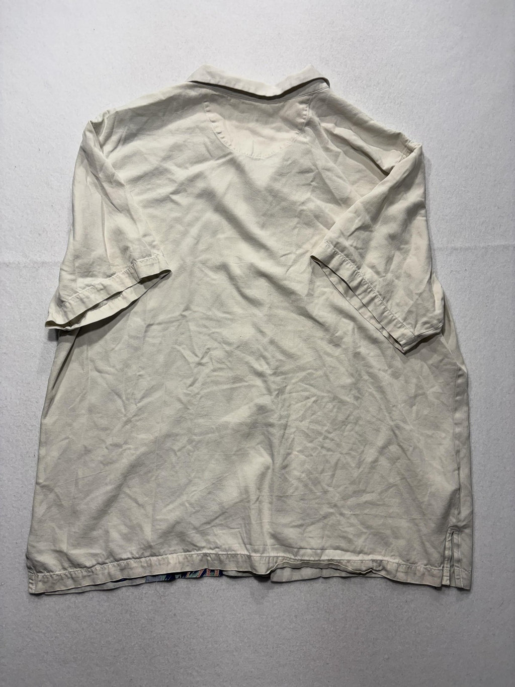 Tommy Bahama Shirt Mens 2XL White Silk Tropical Floral Short Sleeve Button Up