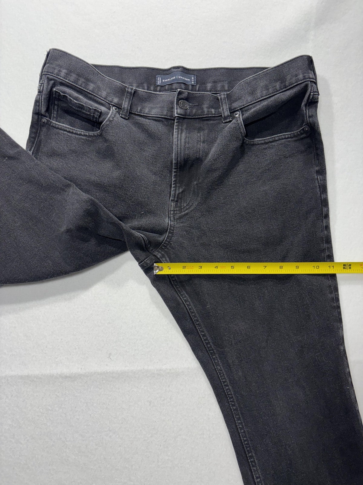 Everlane Uniform The Slim Jeans Mens 35x30 Gray Charcoal Wash Tapered Stretch