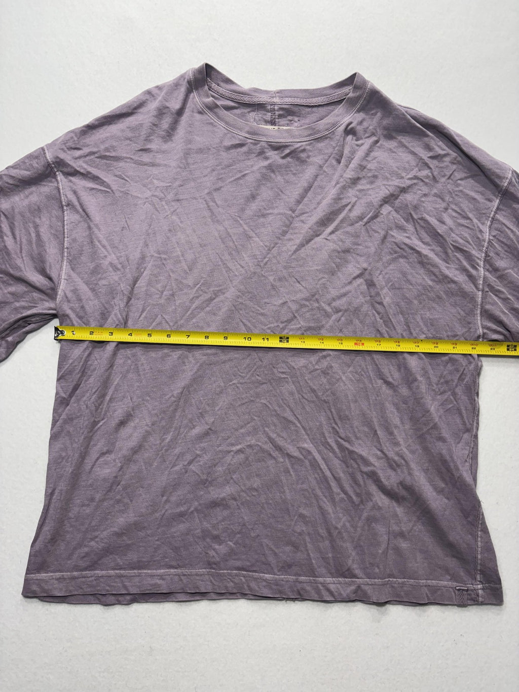 We The Free Shirt Womens Medium Purple Crew Neck Relaxed Fit Short Sleeve Cotton