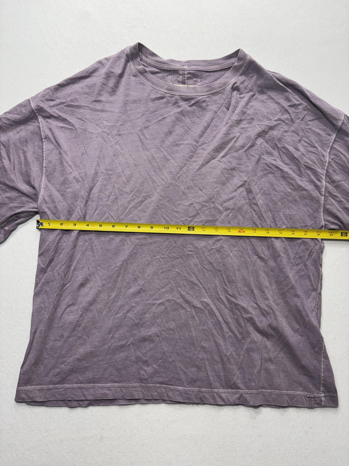 We The Free Shirt Womens Medium Purple Crew Neck Relaxed Fit Short Sleeve Cotton