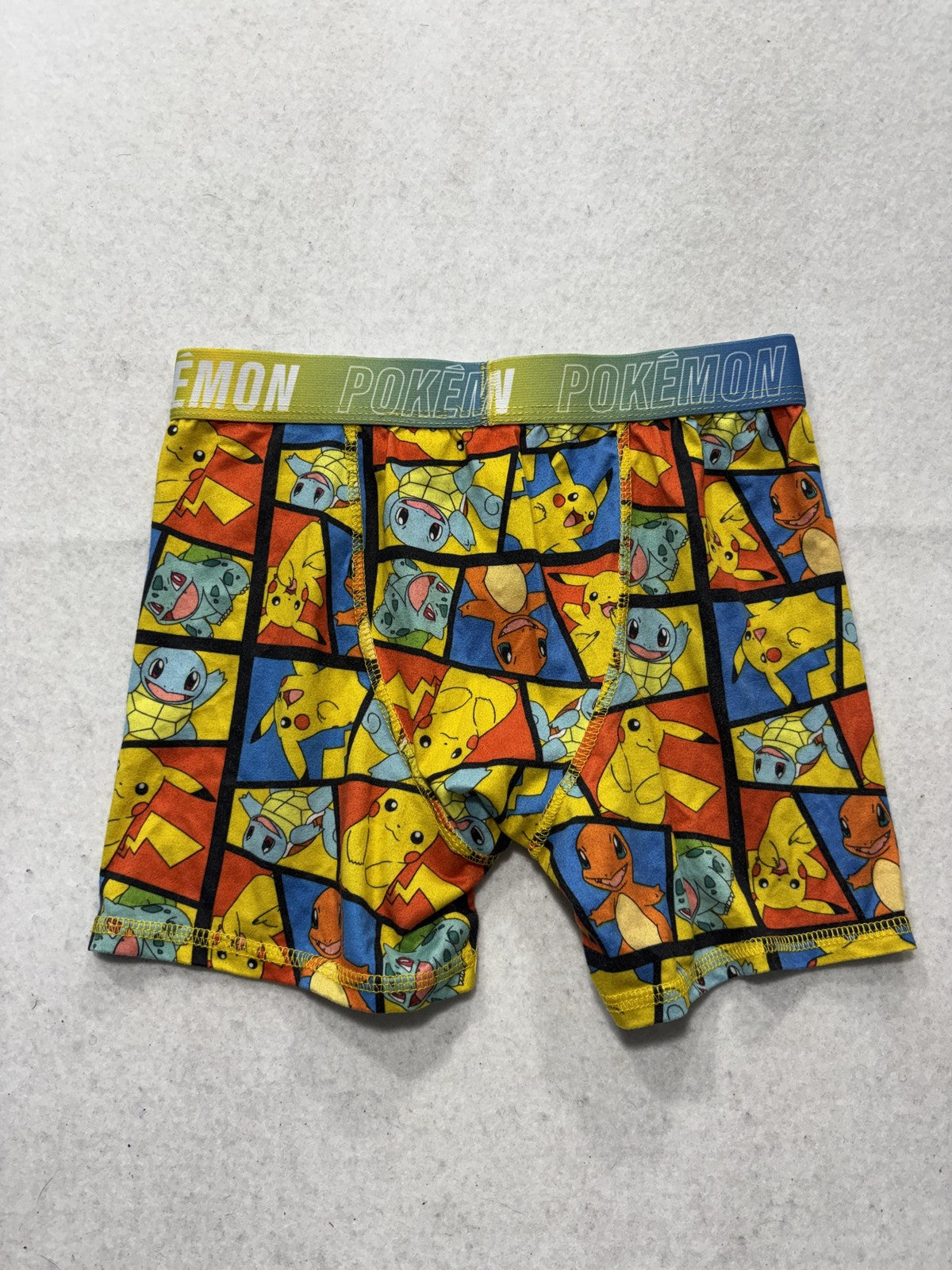 Pokémon Boxer Briefs Boys 10 Multicolor Pikachu Squirtle Stretch Underwear