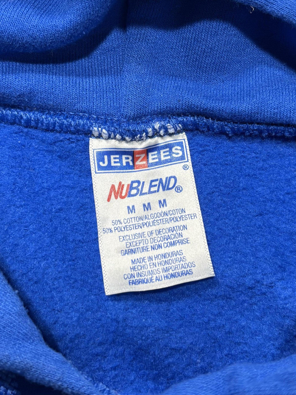 Jerzees Hoodie Mens Medium Blue NuBlend Fleece Pullover Kangaroo Pocket Solid