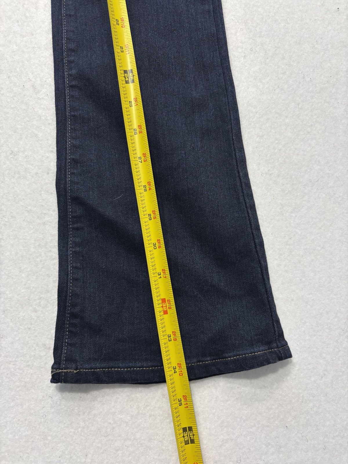 Paige Manhattan Jeans Womens 24 Blue Dark Wash Mid Rise Slim Boot 24x31 Stretch