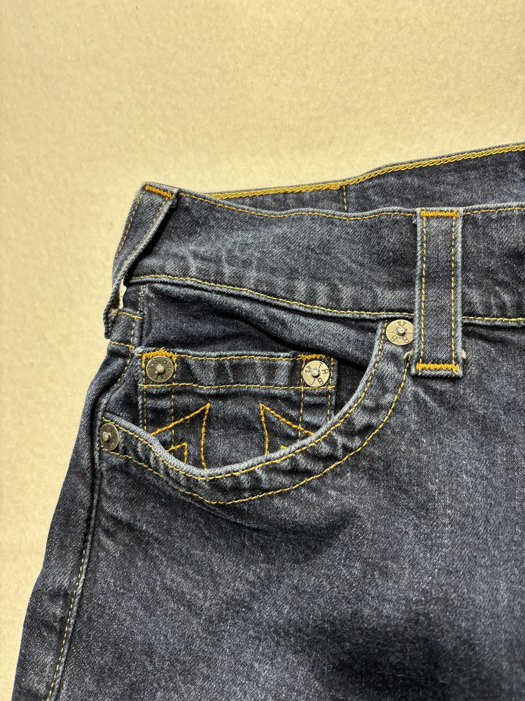 True Religion Bermuda Shorts Mens 31 Blue Ricky Relaxed Denim Stretch 5-Pocket