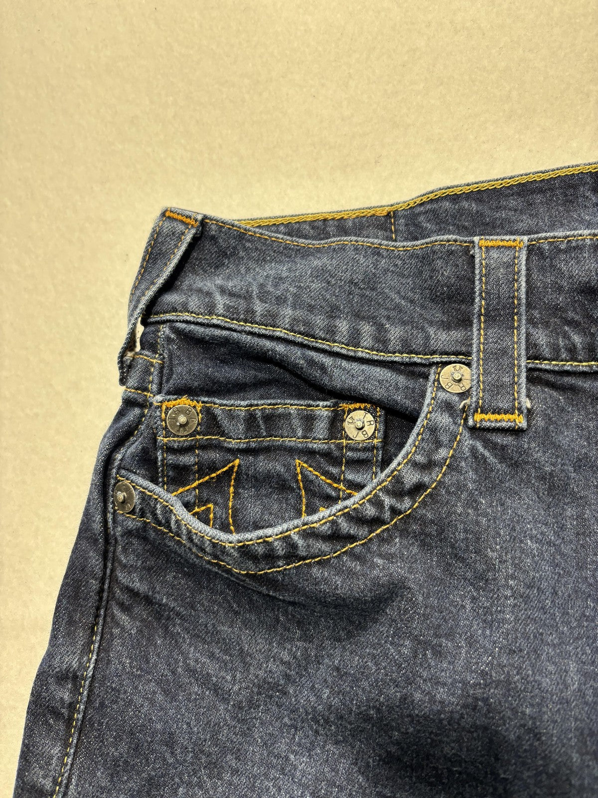 True Religion Bermuda Shorts Mens 31 Blue Ricky Relaxed Denim Stretch 5-Pocket