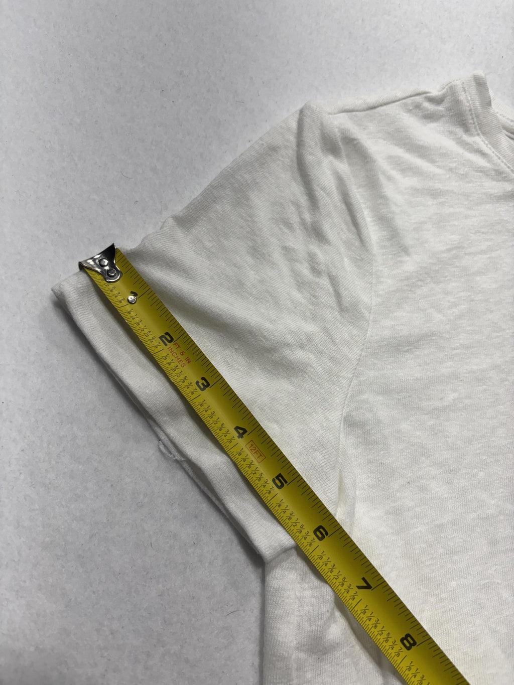 Banana Republic Shirt Womens Small White Linen Blend Crew Neck Short Sleeve Tee