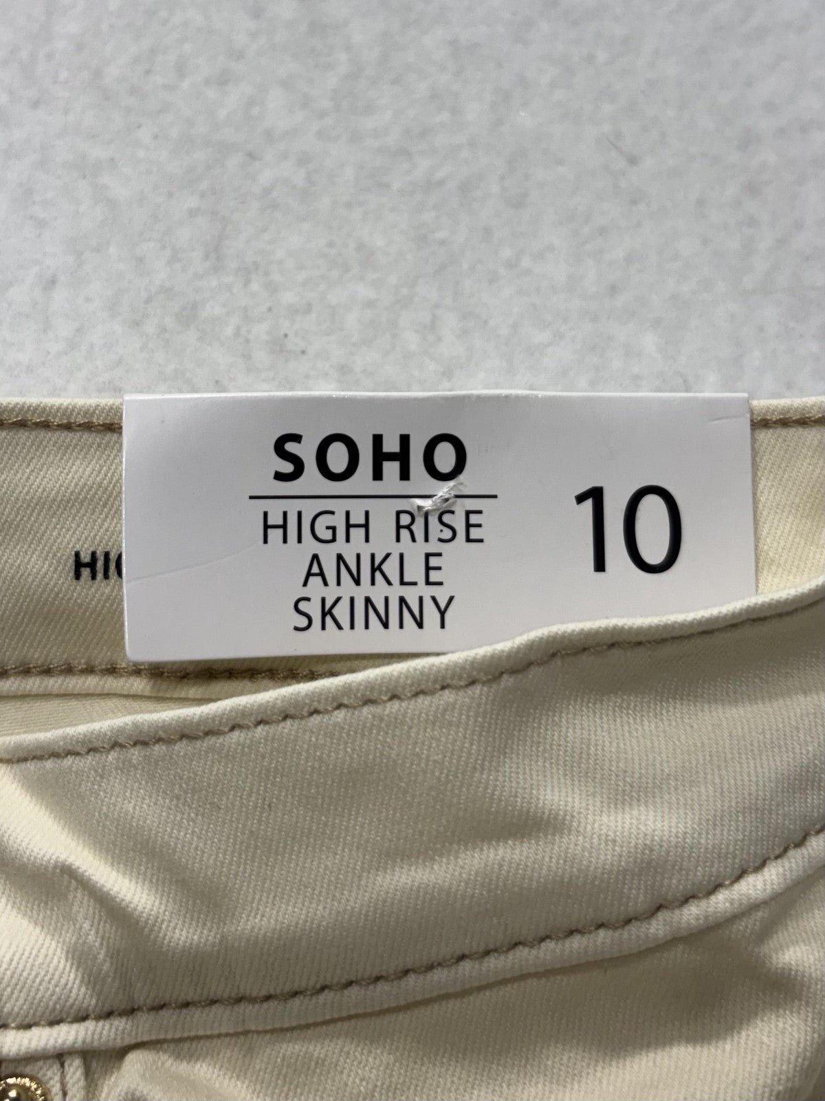 Nicole Miller Soho High Rise Ankle Skinny Jeans Womens 10 Winter White 32x27