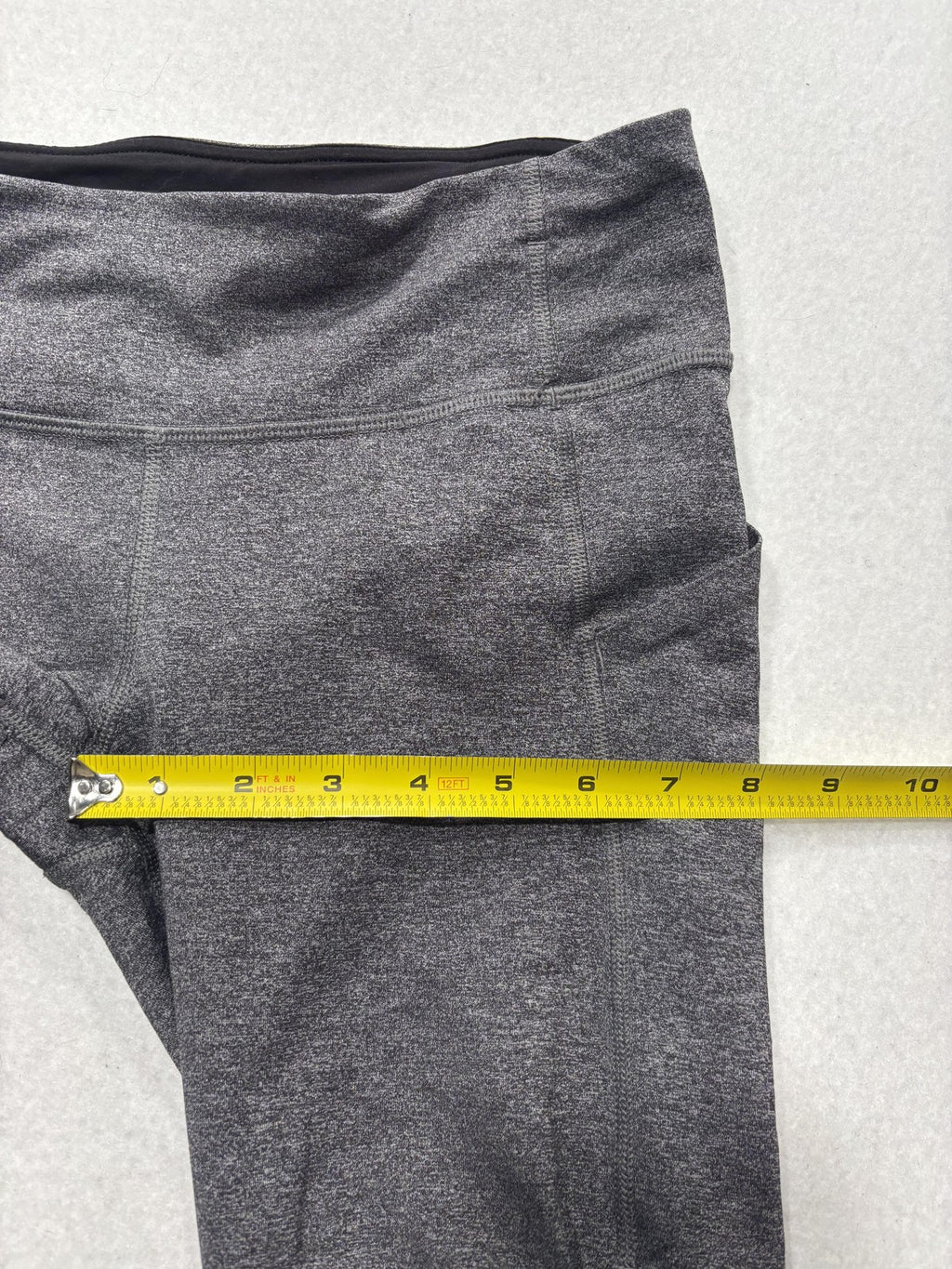 Lululemon Leggings Womens 4 Gray Colorblock Cropped Zip Pocket Running Athletic