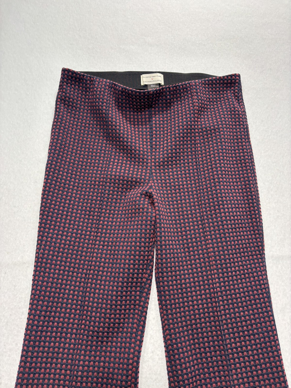 Anthropologie Essential Crop Flare Knit Pants Womens Small Blue Geometric