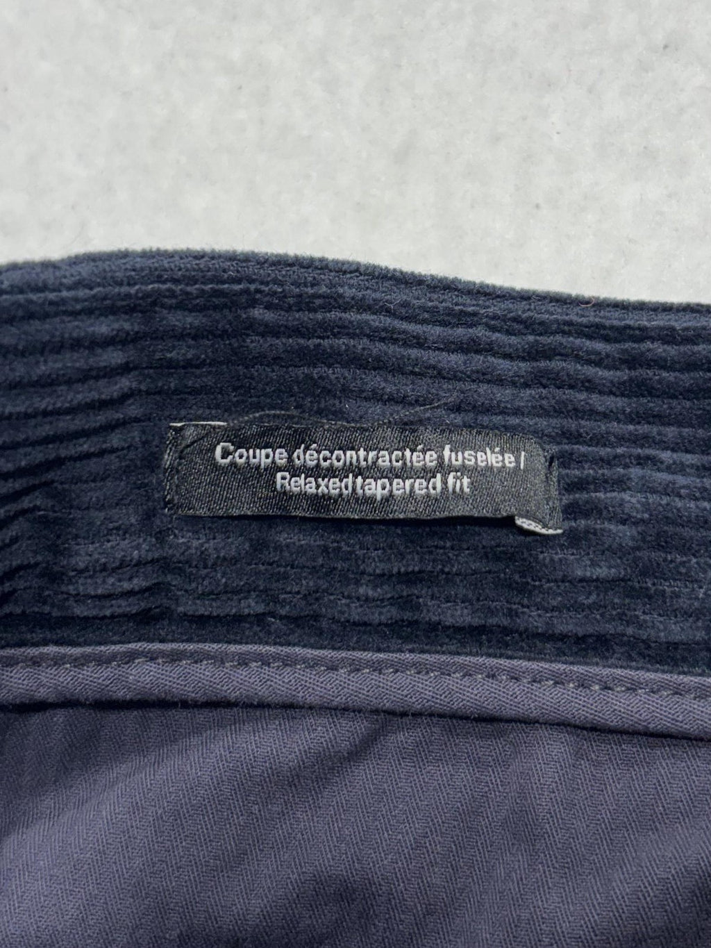 Frank And Oak Corduroy Pants Mens 32x26 Blue Pleated Relaxed Cropped Tapered