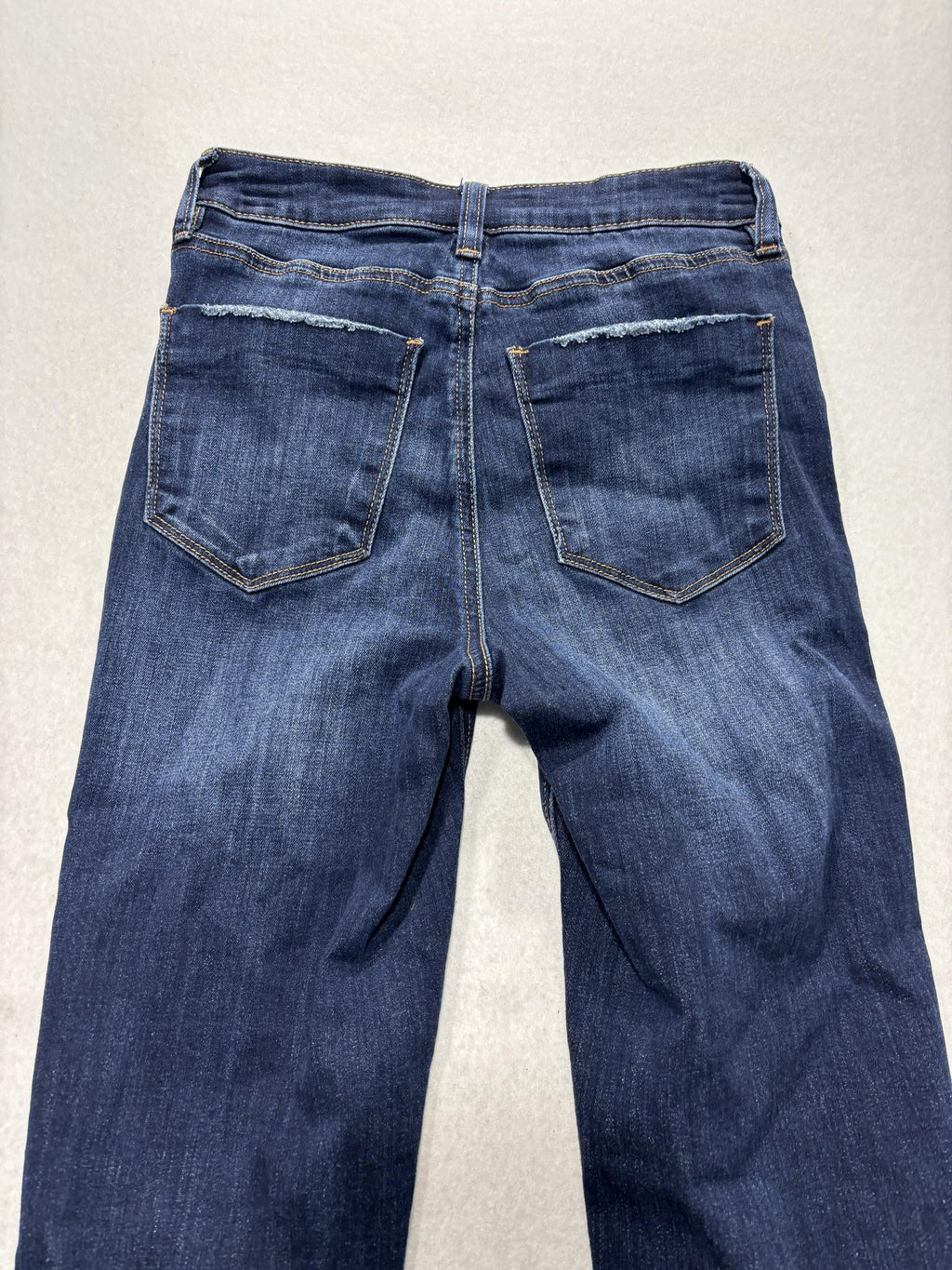 Ashley Mason Flare Jeans Juniors 0/24 Blue Mid Rise Embroidered Fringe 24x32