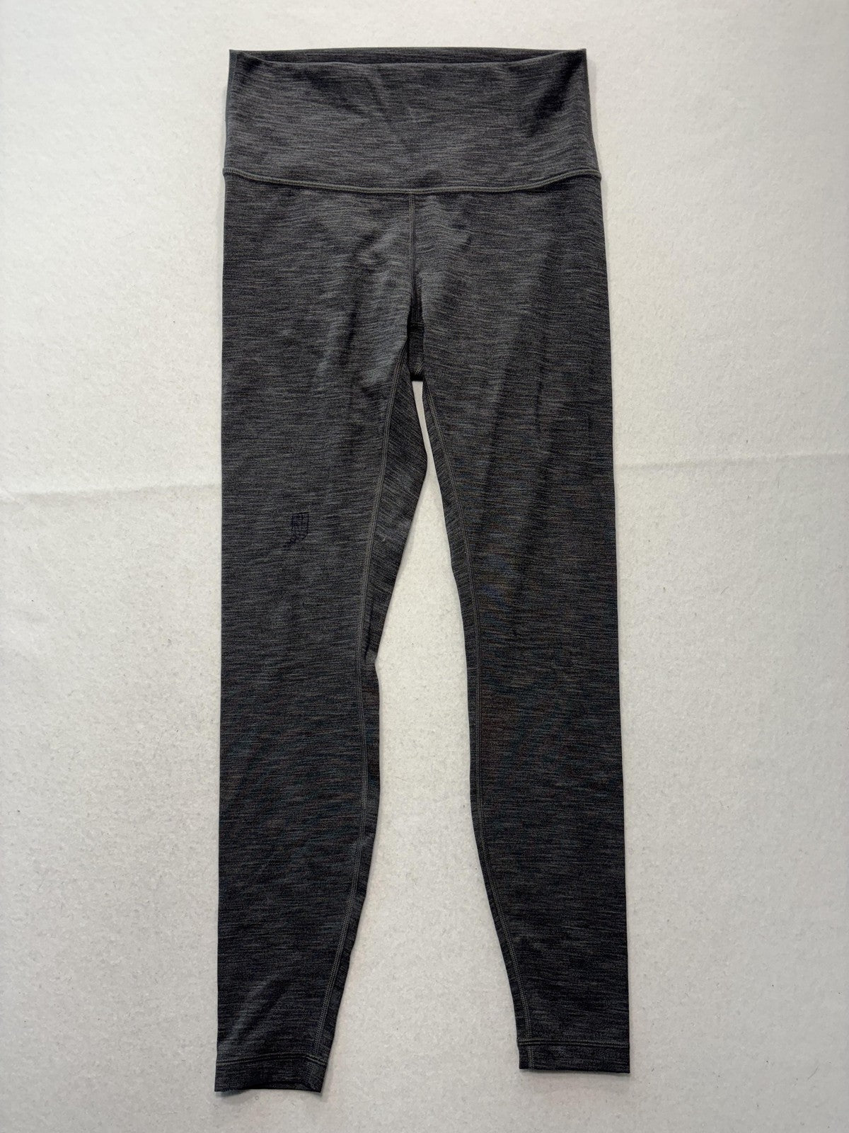 Lululemon Leggings Womens 8 Gray High Rise 27" Inseam Ankle Yoga Stretch Knit