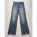 Zara Jeans Womens 2 Blue Medium Wash Straight Leg Mid Rise 24x30.5 Distressed