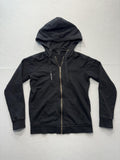 Armani Exchange Hoodie Womens Small Black Full Zip Logo Graphic Raglan Sleeve