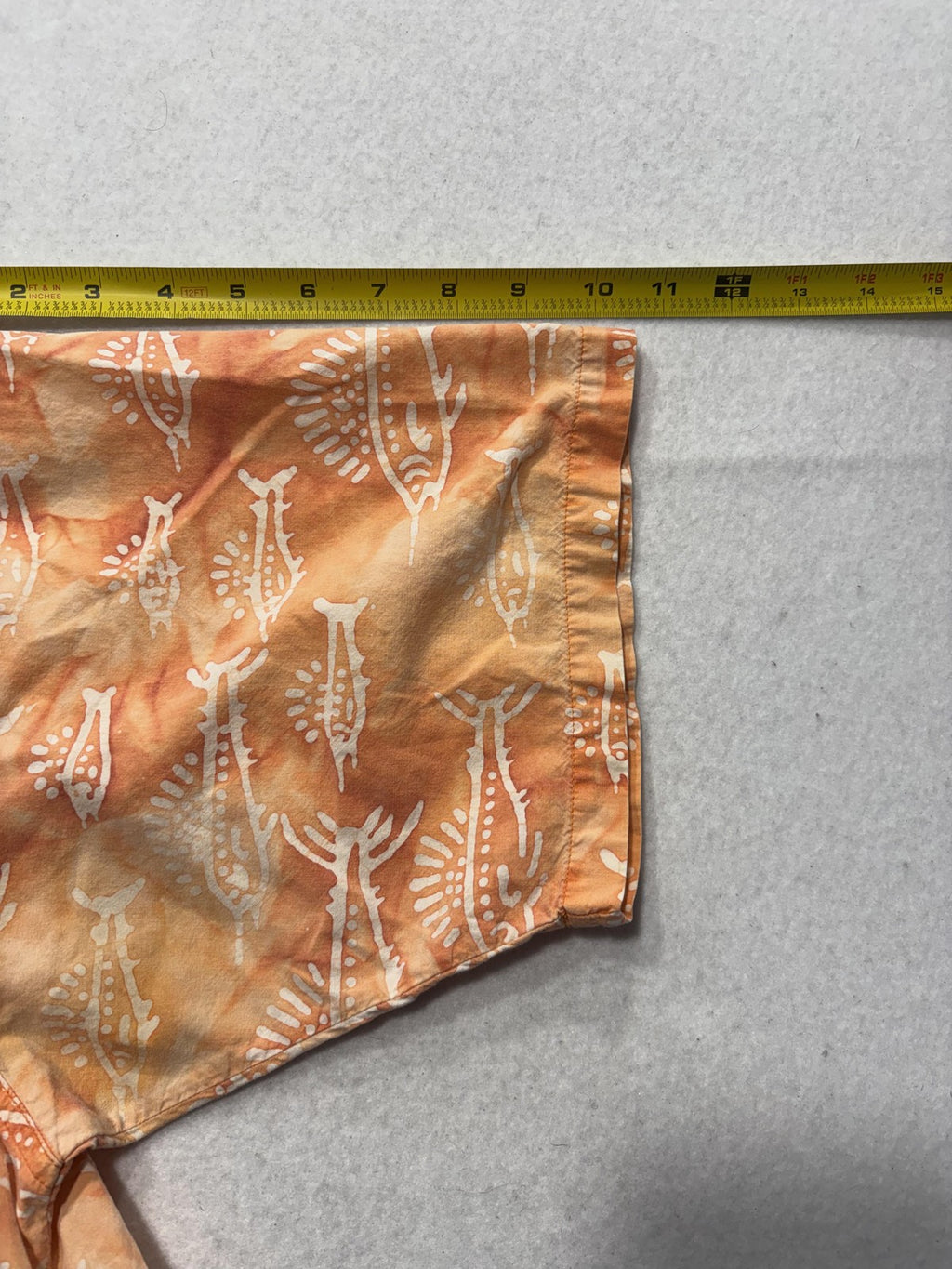 Columbia Shirt Mens Large Orange Fish Print Short Sleeve Button Up Hawaiian