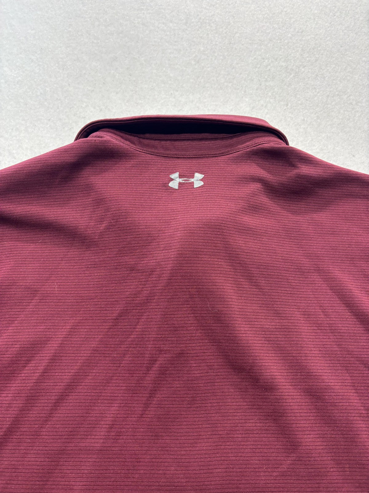 Under Armour HeatGear Polo Shirt Mens Large Red Loose Golf Short Sleeve