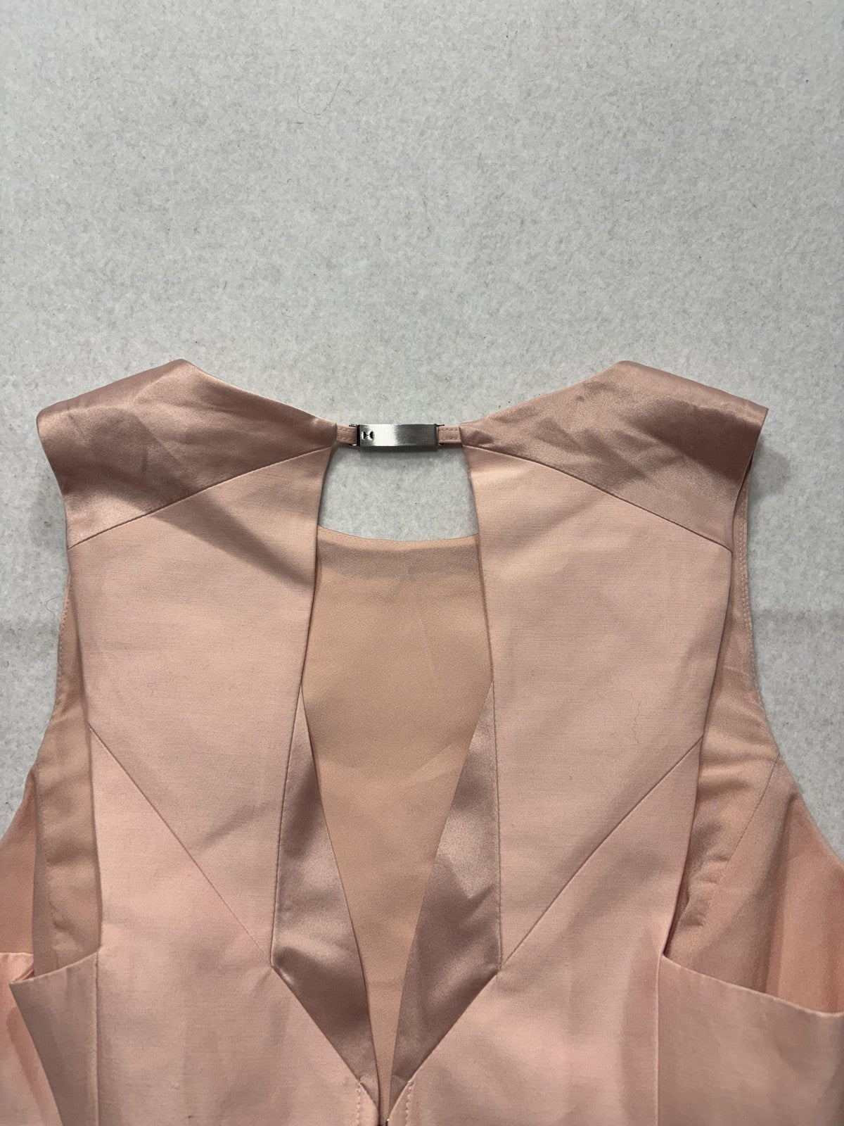 Halston Heritage Tank Womens 00 Pink Halter Cutout Back Sleeveless Zip Top