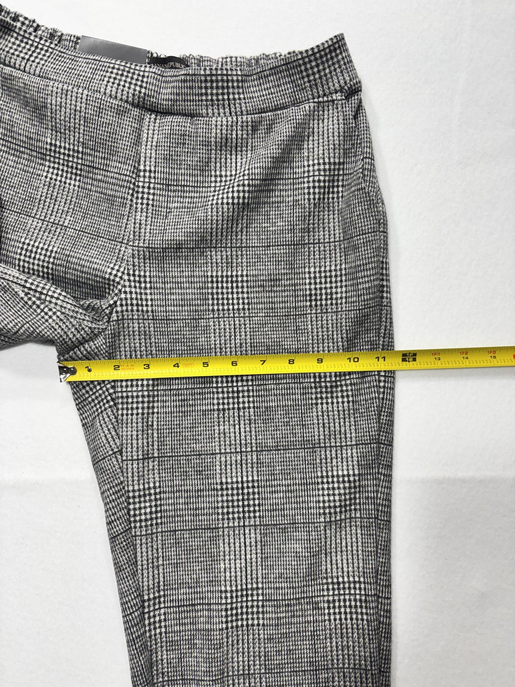 Banana Republic Dress Pants Womens 2 Gray Plaid Hayden Pull On Ponte Ankle Slim