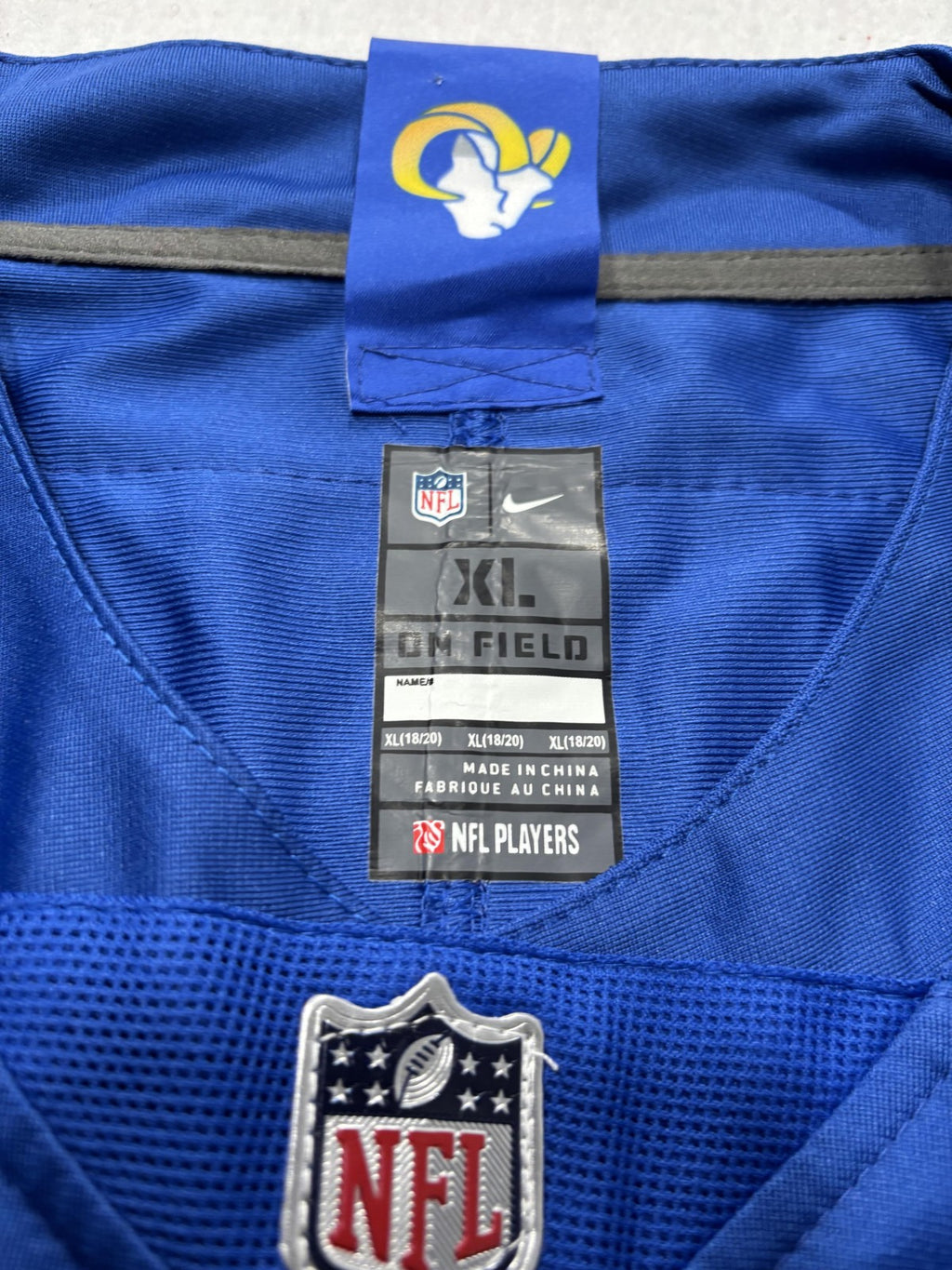 Los Angeles Rams Jersey Boys XL Blue NFL Football Nike Jalen Ramsey 5 On Field