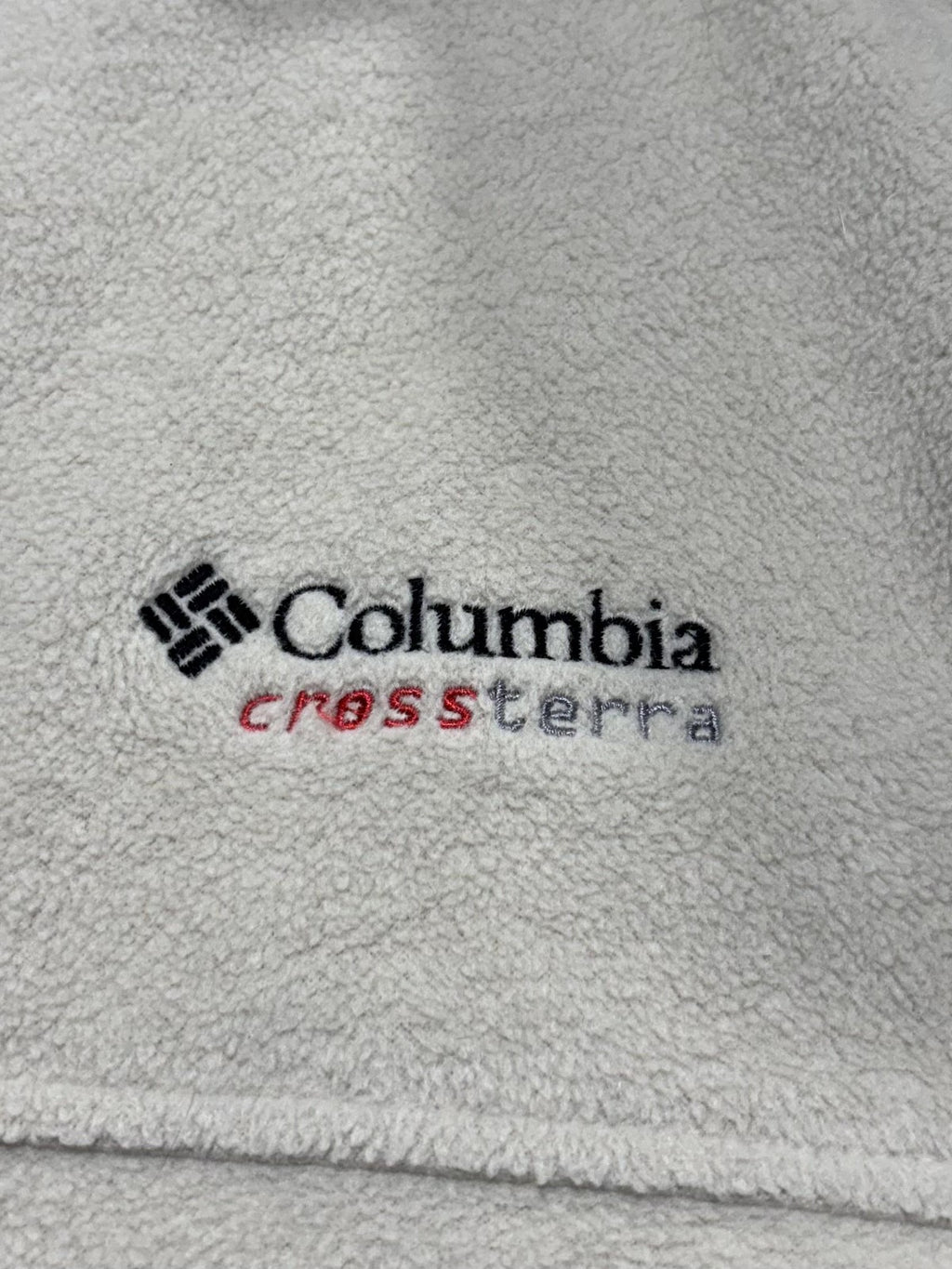 Columbia Crossterra Jacket Mens XL Beige Fleece Full Zip Stand Collar Outdoor