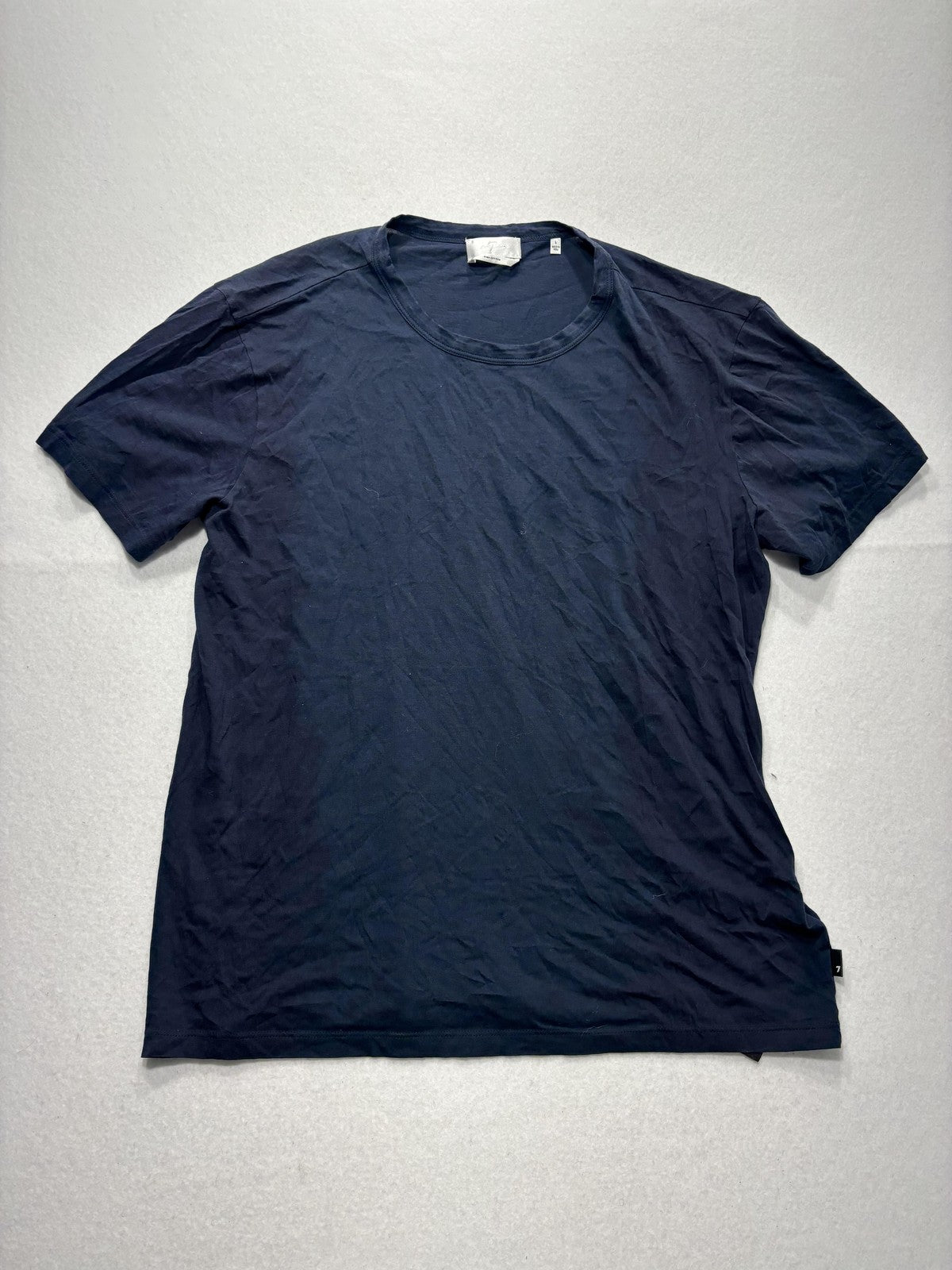 7 For All Mankind Shirt Mens Large Blue Pima Cotton Crew Neck Tee Casual
