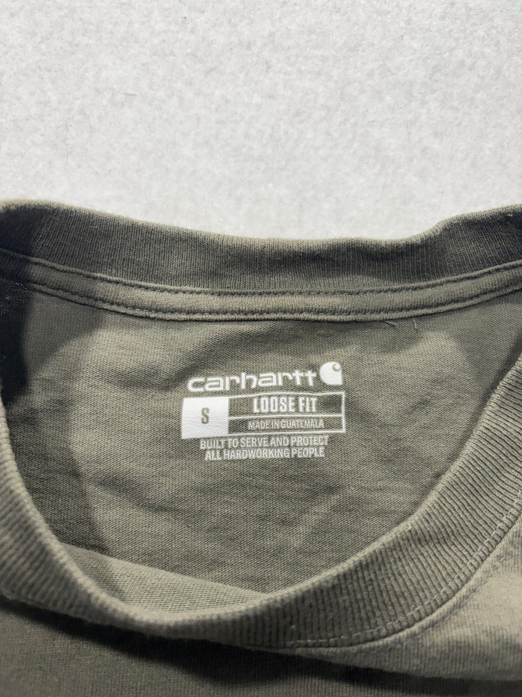 Carhartt Mens Small Green K87 Loose Fit Pocket T-Shirt Short Sleeve K87-M DOV