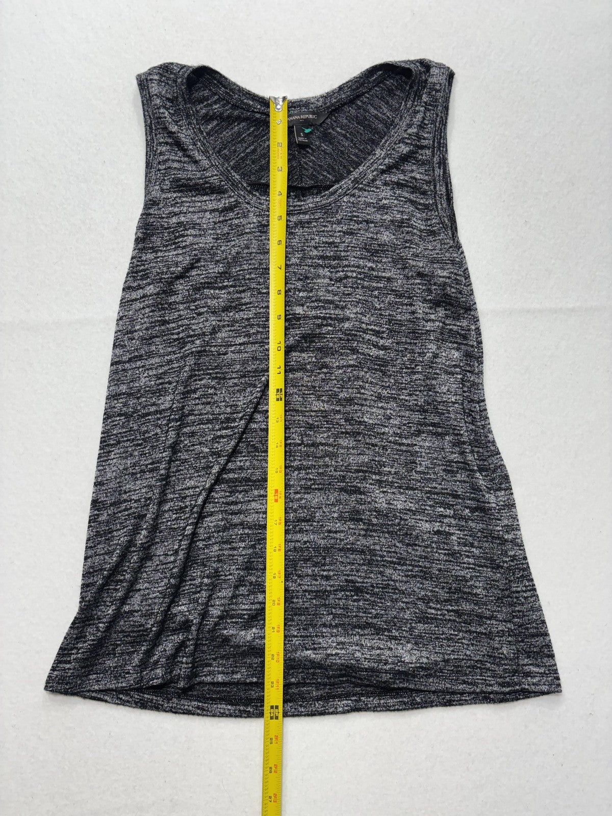 Banana Republic Tank Top Womens S Gray Scoop Neck Pleat Back Jersey Relaxed