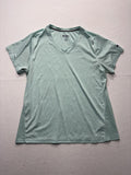 Champion Shirt Womens 2XL Green V Neck Short Sleeve Moisture Wicking Top