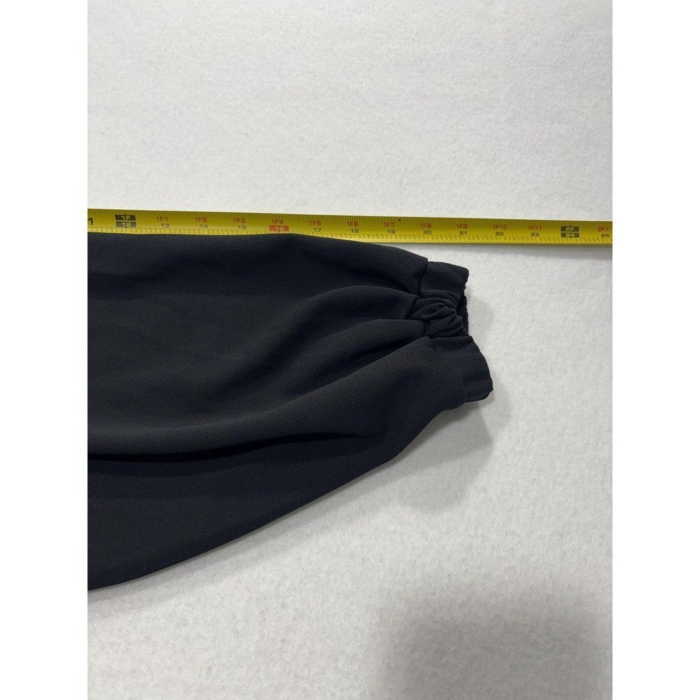 Banana Republic Blouse Womens Medium Black Off Shoulder Balloon Top 885894-03-1