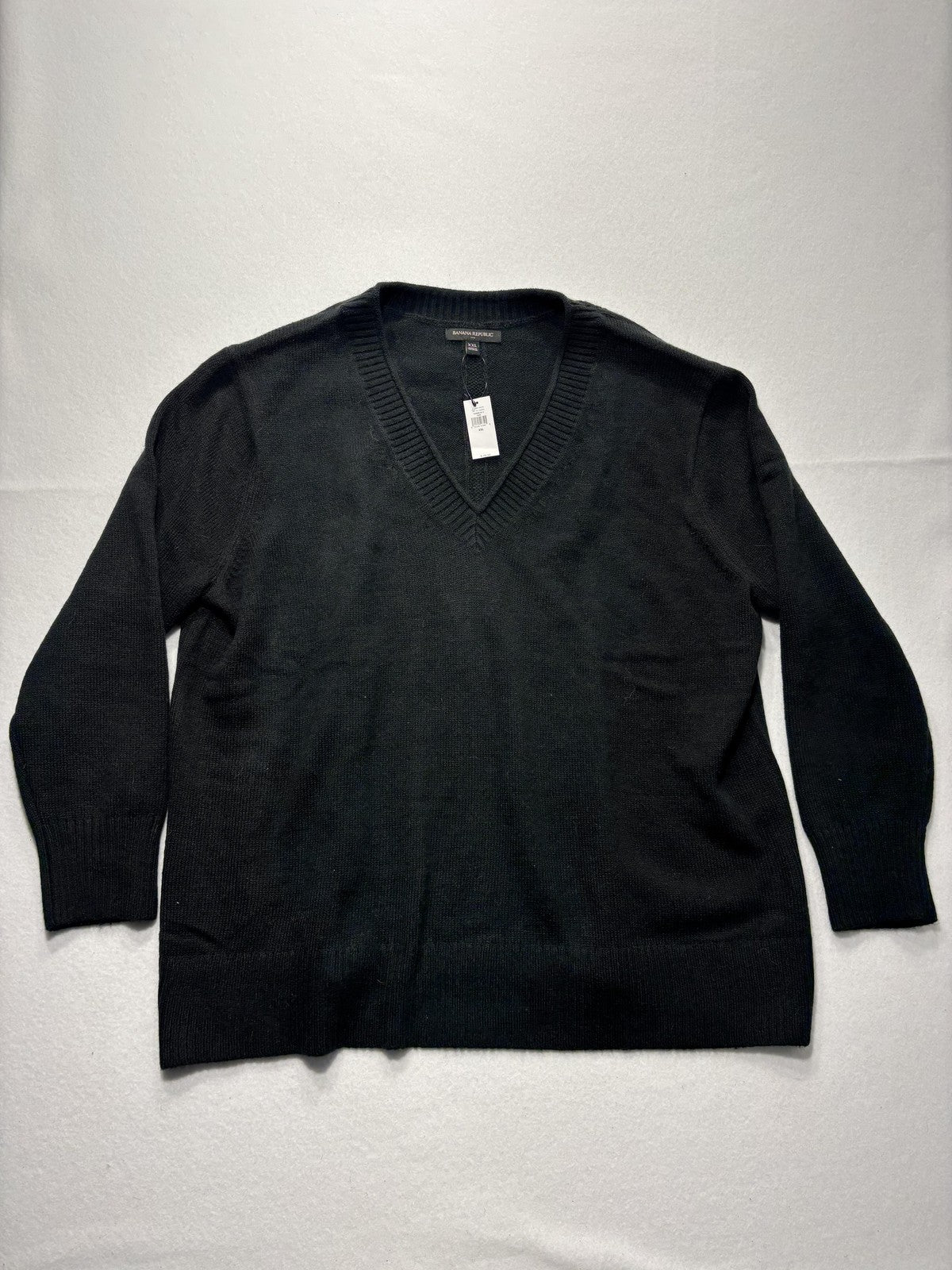 Banana Republic Sweater Mens 2XL Gray V Neck Lightweight Knit Pullover Casual