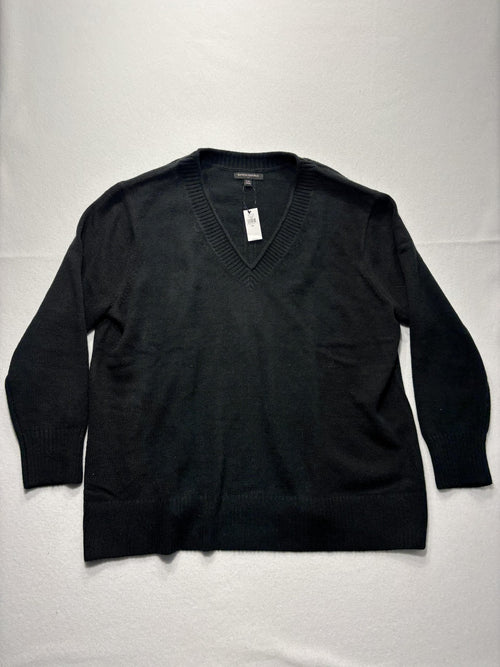 Banana Republic Sweater Mens 2XL Gray V Neck Lightweight Knit Pullover Casual