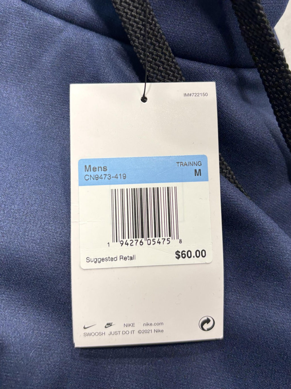 Nike Dri-FIT Hoodie Mens Medium Blue Fleece Pullover Athletic Training Logo